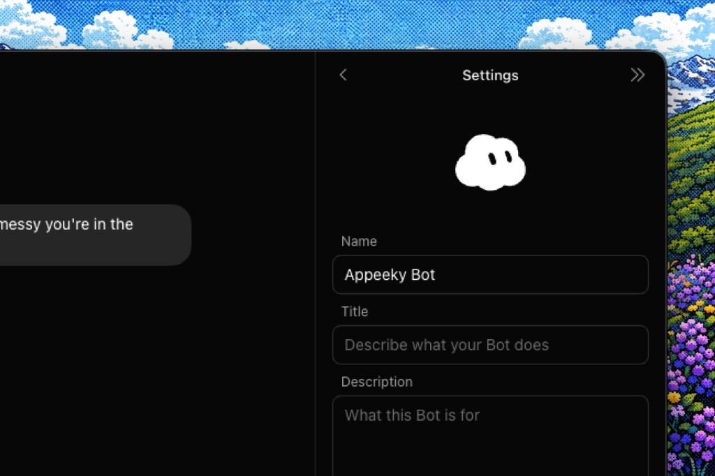Appeeky Bot settings — name, title, description
